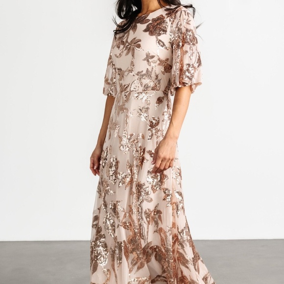 Baltic Born Lucy Sequin Dress | Rose Gold Size SS - Picture 5 of 7